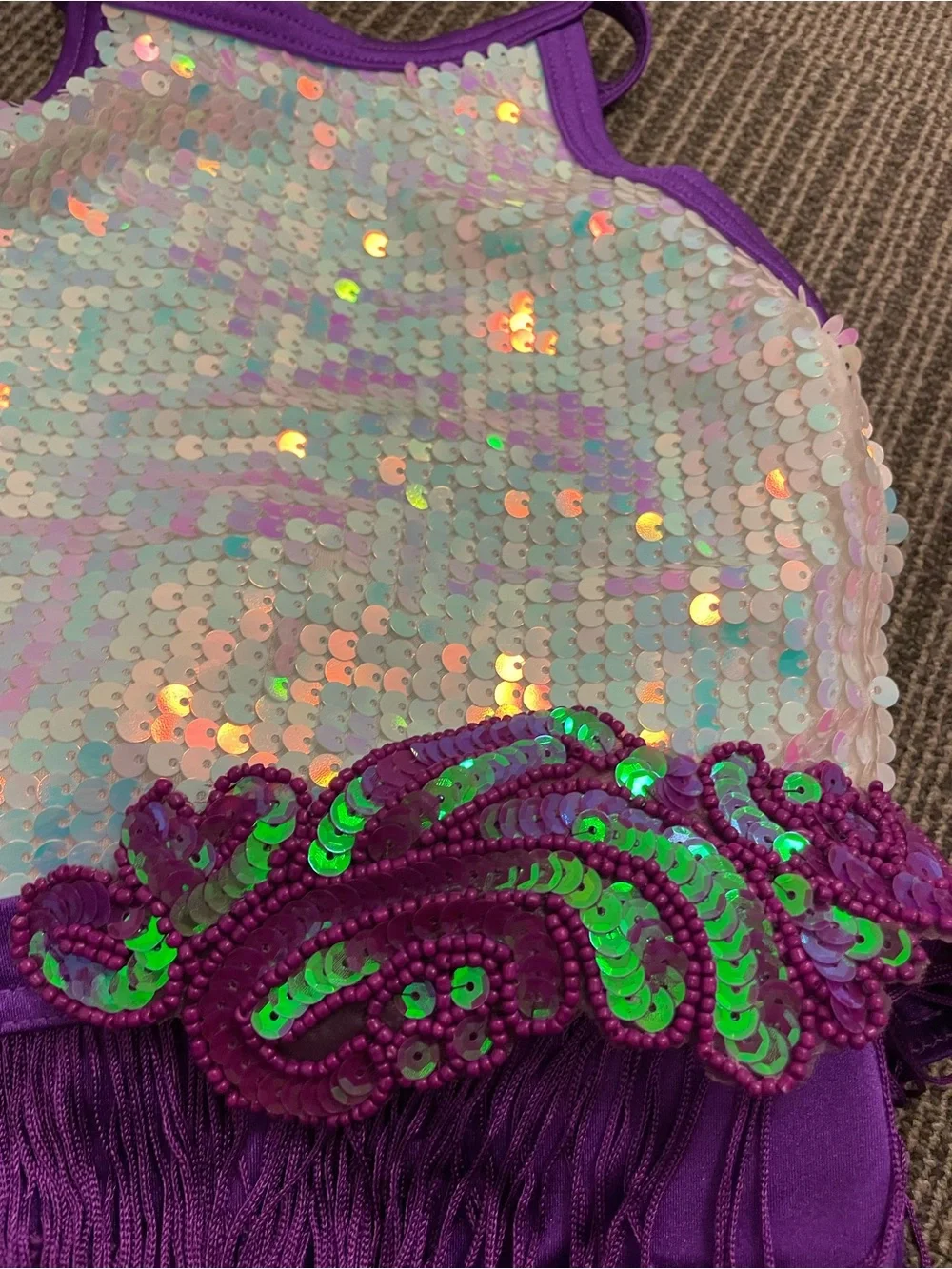Weissman Purple Fringe Dance Costume
